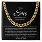 To My Son Cuban Necklace | Birthday Gift | Graduation Gift | Gift From dad
