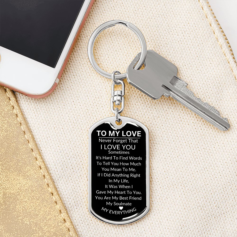 To My Love Keychain Gift For Husband | Wife | Anniversary | Valentines Day | Lover Gifts