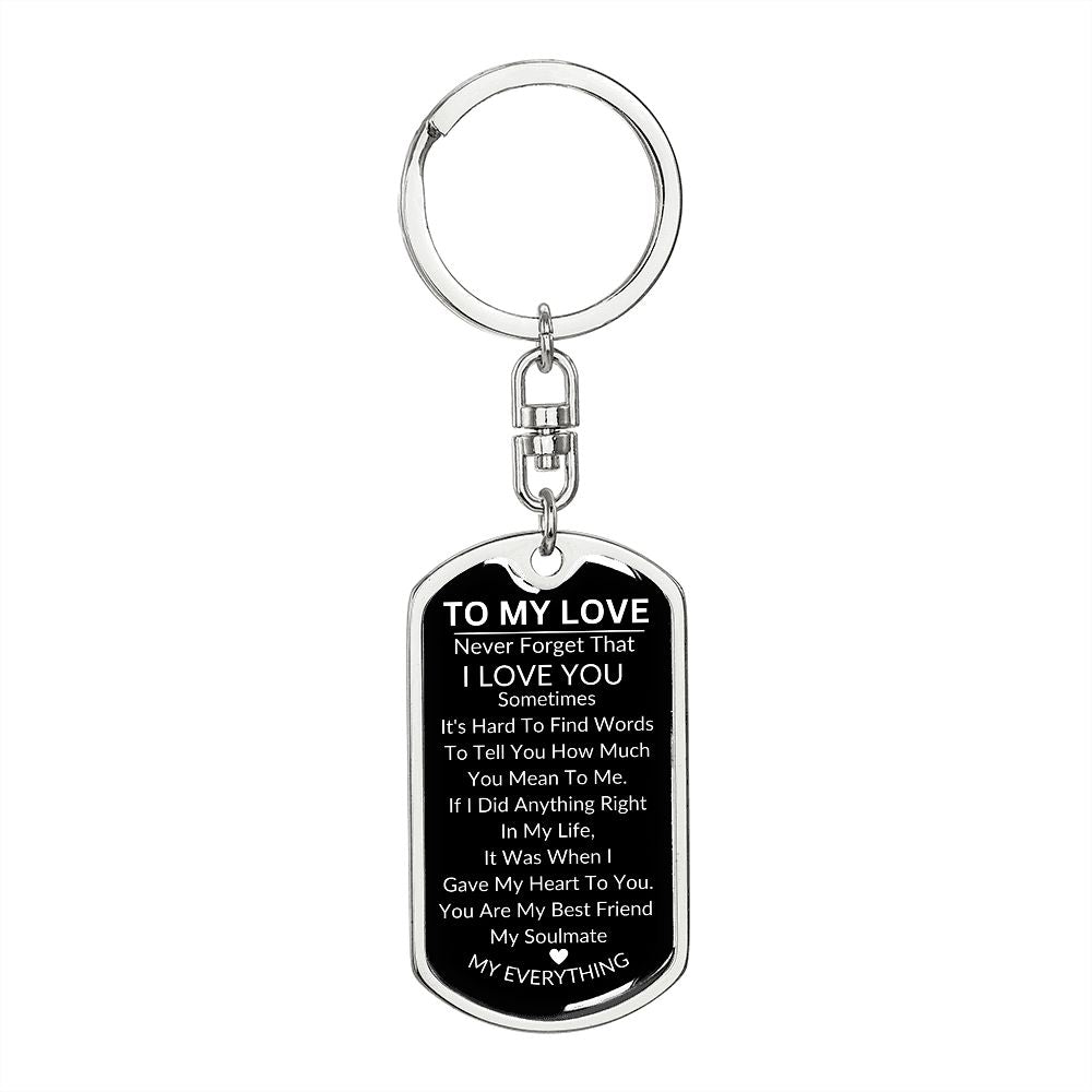 To My Love Keychain Gift For Husband | Wife | Anniversary | Valentines Day | Lover Gifts