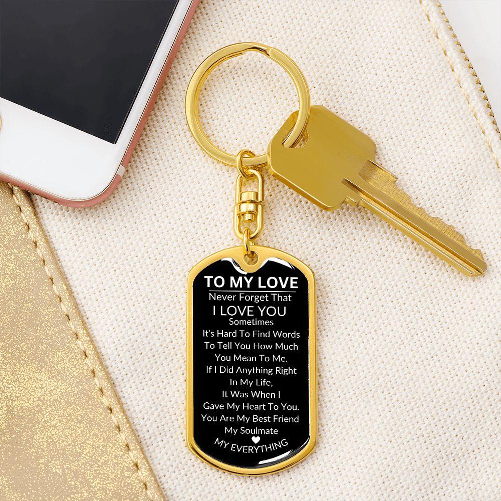 To My Love Keychain Gift For Husband | Wife | Anniversary | Valentines Day | Lover Gifts