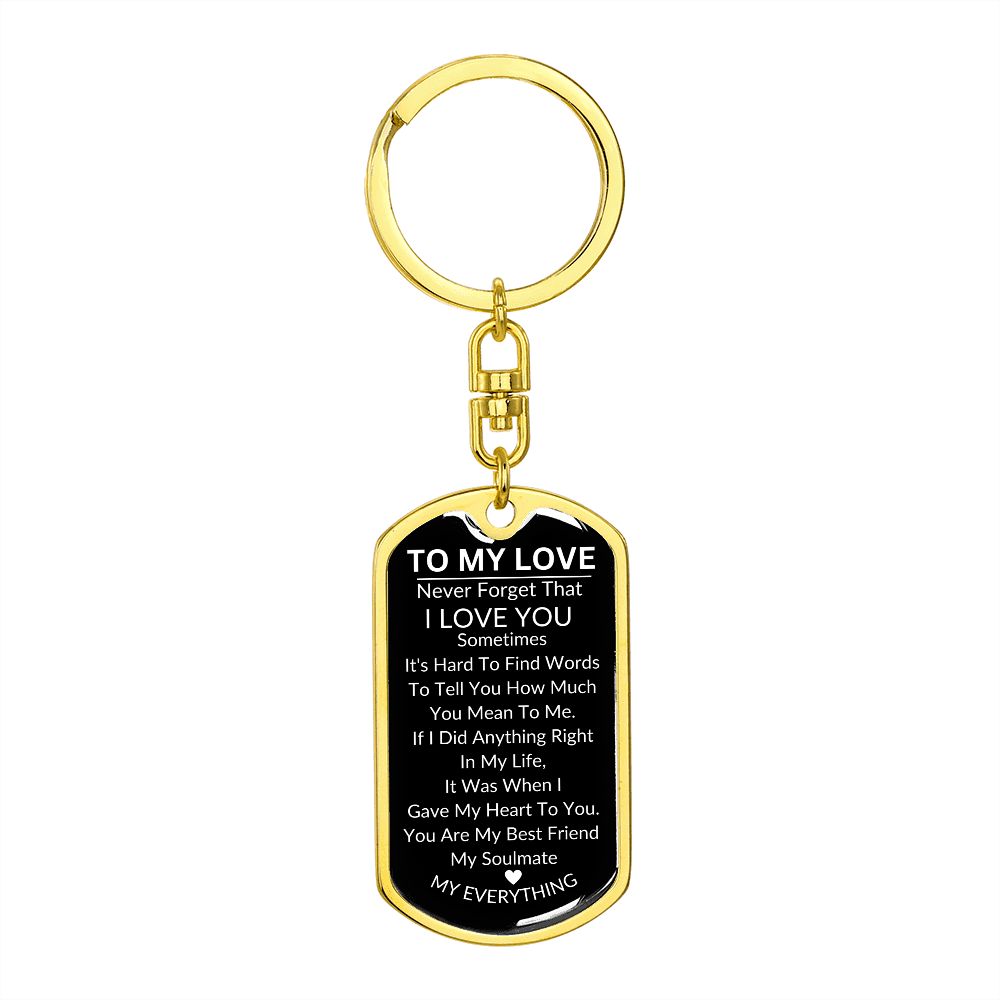 To My Love Keychain Gift For Husband | Wife | Anniversary | Valentines Day | Lover Gifts