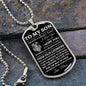 To My Son | Believe In Yourself | Love Mom | Dog Tag