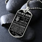 To My Son | Believe In Yourself | Love Mom | Dog Tag
