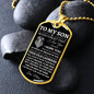 To My Son | Believe In Yourself | Love Mom | Dog Tag