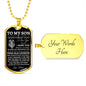 To My Son | Believe In Yourself | Love Mom | Dog Tag