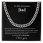 To My Awesome Dad Cuban Necklace
