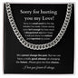 Apology Necklace for Him | Sorry Gift For Him | Apology Gift For Boyfriend