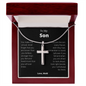 To My Son Cross Necklace