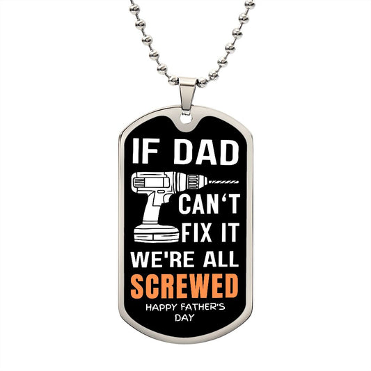 Father's Day Engraved Dog Tag |  Father's Day | Dad Gift From Daughter or Son | Birthday Gift