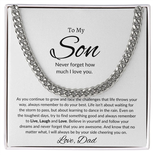 To My Son Graduation Gift | Birthday Gift | Gift From Dad | Cuban Chain Necklace
