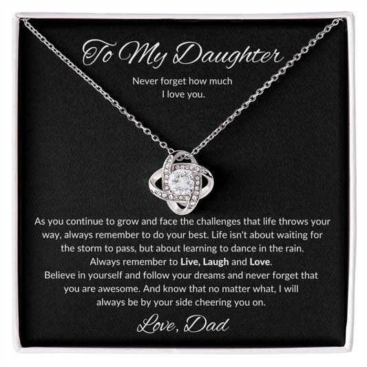 To My Daughter Graduation Gift | Birthday Gift | Gift From Dad | Love Knot Necklace