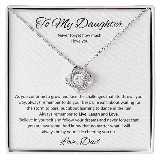 To My Daughter Graduation Gift | Birthday Gift | Gift From Dad | Love Knot Necklace