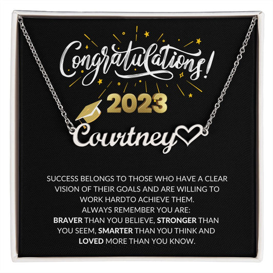 Customize Name Necklace | Daughter Graduation Gift 2023| Granddaughter Graduation | Step-daughter Graduation | College Graduation | High School Graduation |Girlfriend Graduation
