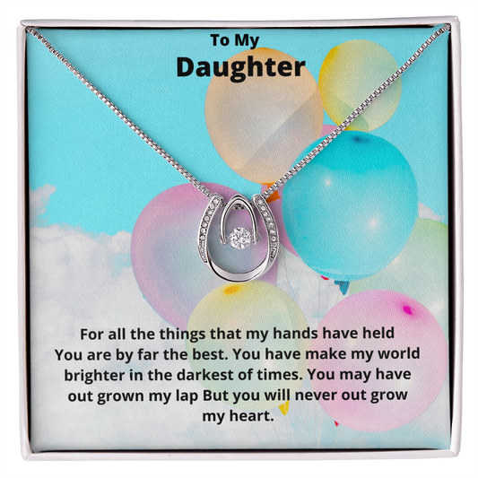 To My Daughter Lucky In Love Necklace