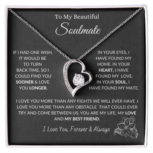 To My Beautiful Soulmate If I Had One Wish (Forever Love Necklace)