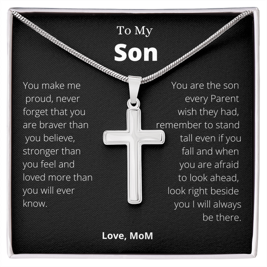 To My Son Cross Necklace